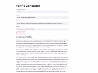 Fanfic Story generator