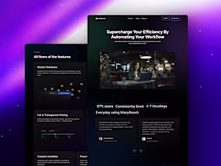 Manyreach website design - High conversion rate 