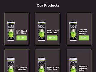 Etch Sparkling Landing page UI Design