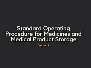 SOP for Medicines and Medical Product Storage