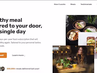 healthy meal delivery App Landing Page