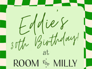 Event Menus for Queen's Eleven and Room for Milly 