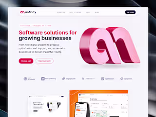 Anfinity - One page website for a software development agency