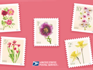 USPS Unveils Graceful Low-Denomination Flower Stamps