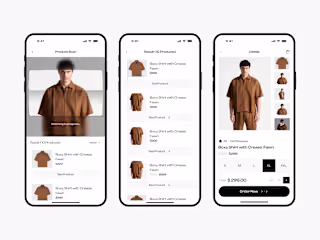 Scan Feature Ui design for clothing Store app
