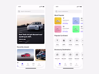 Car rent app design