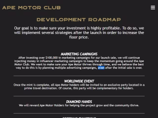 APE MOTOR CLUB WEB DESIGN