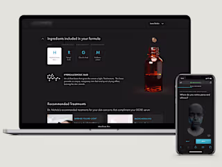 Responsive web-based app for custom-made serums