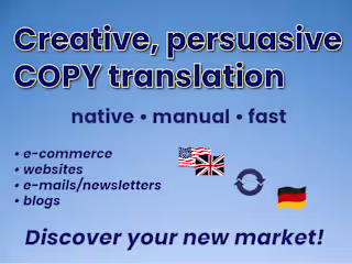 Creative Copy Translation & Transcreation