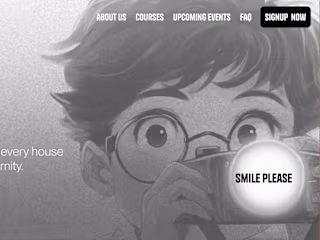 Landing Page for Film Making Cohort