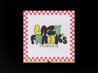 Type-Based Logo Design + Visual Identity for Lazy Frank’s Pizza