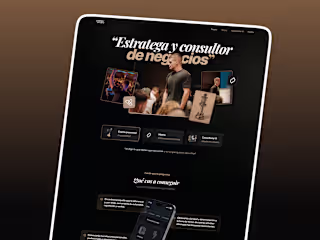 Website design for a Spanish influencer