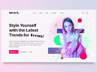 Teenage Fashion Store Website Banner
