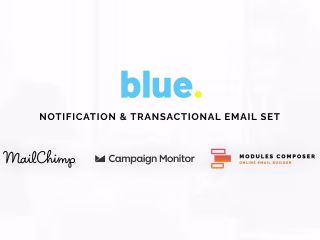 Blue, Responsive Notification & Transactional Email Templates