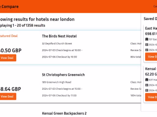 Travel Comparison Web App
