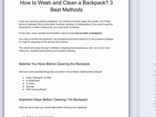 How to Wash and Clean a Backpack? 3 Best Method