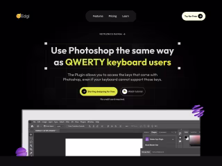Landing Page for Keyflow - A Photoshop Plugin