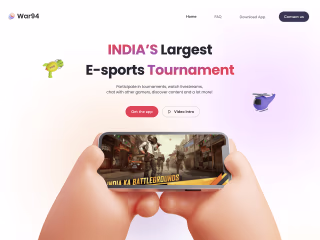 Landing page E-Sports App
