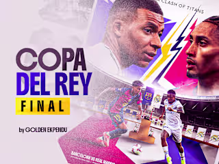 Barca vs Real Madrid Copa del Rey final poster design