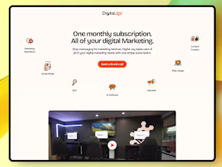 DigitalJoy Club: Animated landing page for a productized agency