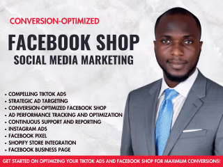 Converting TikTok ads, Facebook shop social media marketing