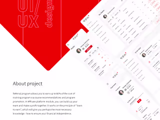 UX/UI Design for Affiliate App