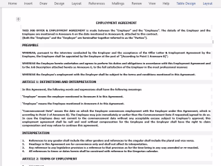 Employment Agreement
