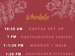 Wedding Day Schedule!