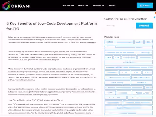 Article: 5 Key Benefits of Low-Code Development Platform for CIO