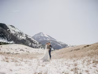 Winter Hot Springs Wedding in Montana - Mountainside Bride
