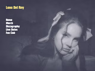 Lana Del Rey– Artist's website redesign Ocean Blvd era