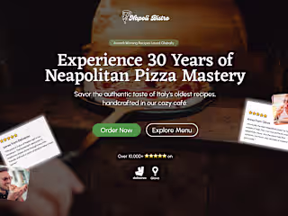 Food Landing Page Design for Pizza Cafe
