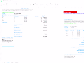 Spreadsheet formatting - Mockups