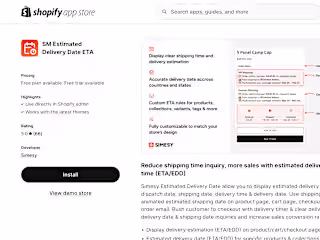 Shopify App: Estimated Delivery Date