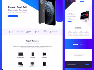 Website template design for Device Repair Shops