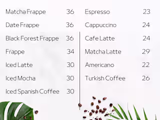 coffee menu