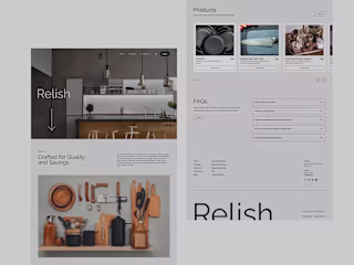 Landing page design for a cooking Supplies  website