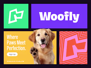Woofly - logo design for dog care, food products