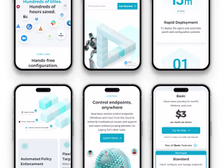 Automox SaaS Web Design and illustration set
