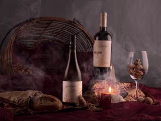 Concept photography and editing of a wine composition 