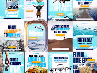 Elevana Escape Adventure Travel Brand Social Media Designs