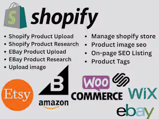 I will do shopify product upload etsy ebay product listing prod…