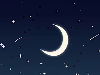 Minimalist Night Sky with Vector Animation