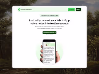 Transcriber for Whatsapp | Framer ideation & redesign