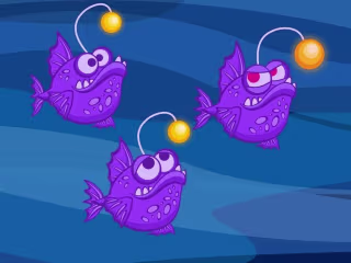 AnglerFish Emotions animation: Idle, Angry, and Happy