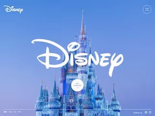 Full screen website for Disney