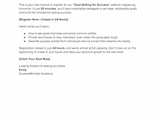 Last Call - Webinar Sign-Up Email