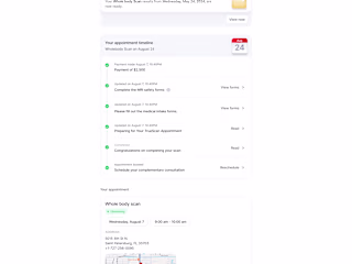 Patient portal for CT scanning service provider