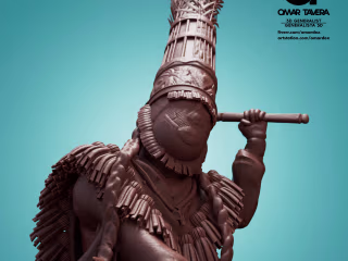 Bermuda Gombey Dancer for 3d print in chocolate