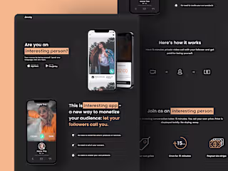 App Landing Page Design Dark Theme